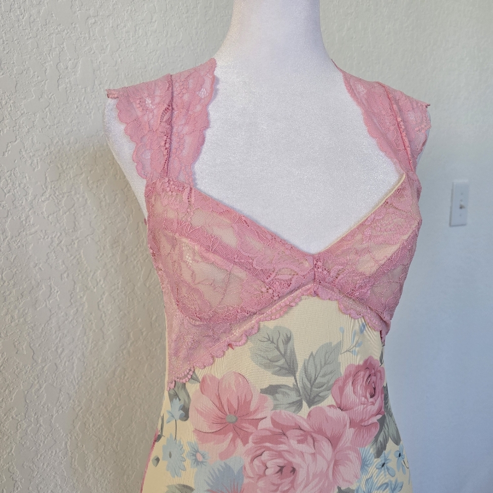 Cottagecore Floral Lace Maxi Dress Romantic Slip Dress Small - Picture 4 of 14